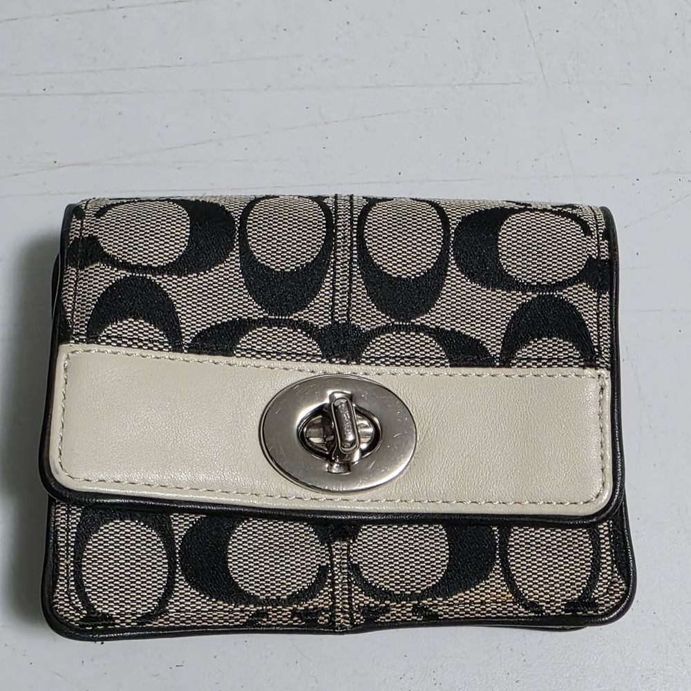 Coach Black and Cream Women's Wallet